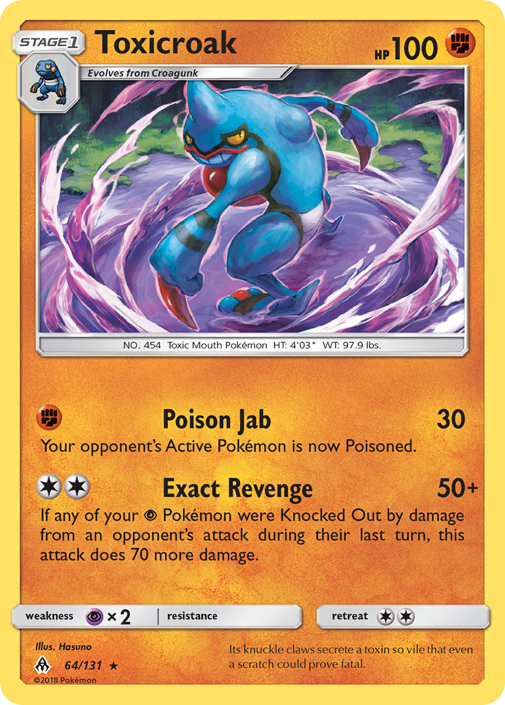 Toxicroak (64/131) [Sun & Moon: Forbidden Light] - The Mythic Store | 24h Order Processing
