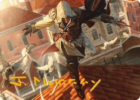 Ezio, Blade of Vengeance Art Card (Gold-Stamped Signature) [Assassin's Creed Art Series] - The Mythic Store | 24h Order Processing