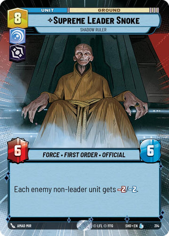 Supreme Leader Snoke - Shadow Ruler (314) (Hyperspace) (314) [Shadows of the Galaxy] - The Mythic Store | 24h Order Processing