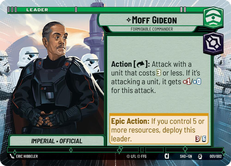 Moff Gideon - Formidable Commander (Hyperspace) (Prerelease Promos) (001/002) [Shadows of the Galaxy Promos] - The Mythic Store | 24h Order Processing