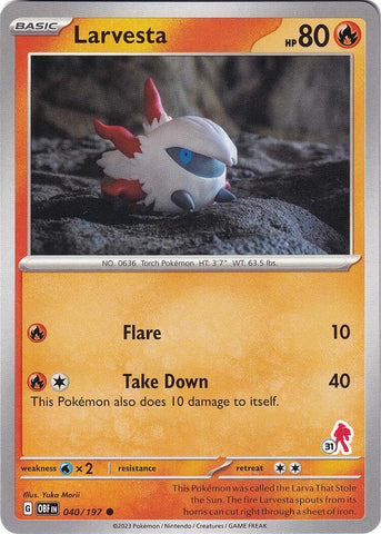 Larvesta (040/197) (Armarouge Stamp #31) [Battle Academy 2024] - The Mythic Store | 24h Order Processing