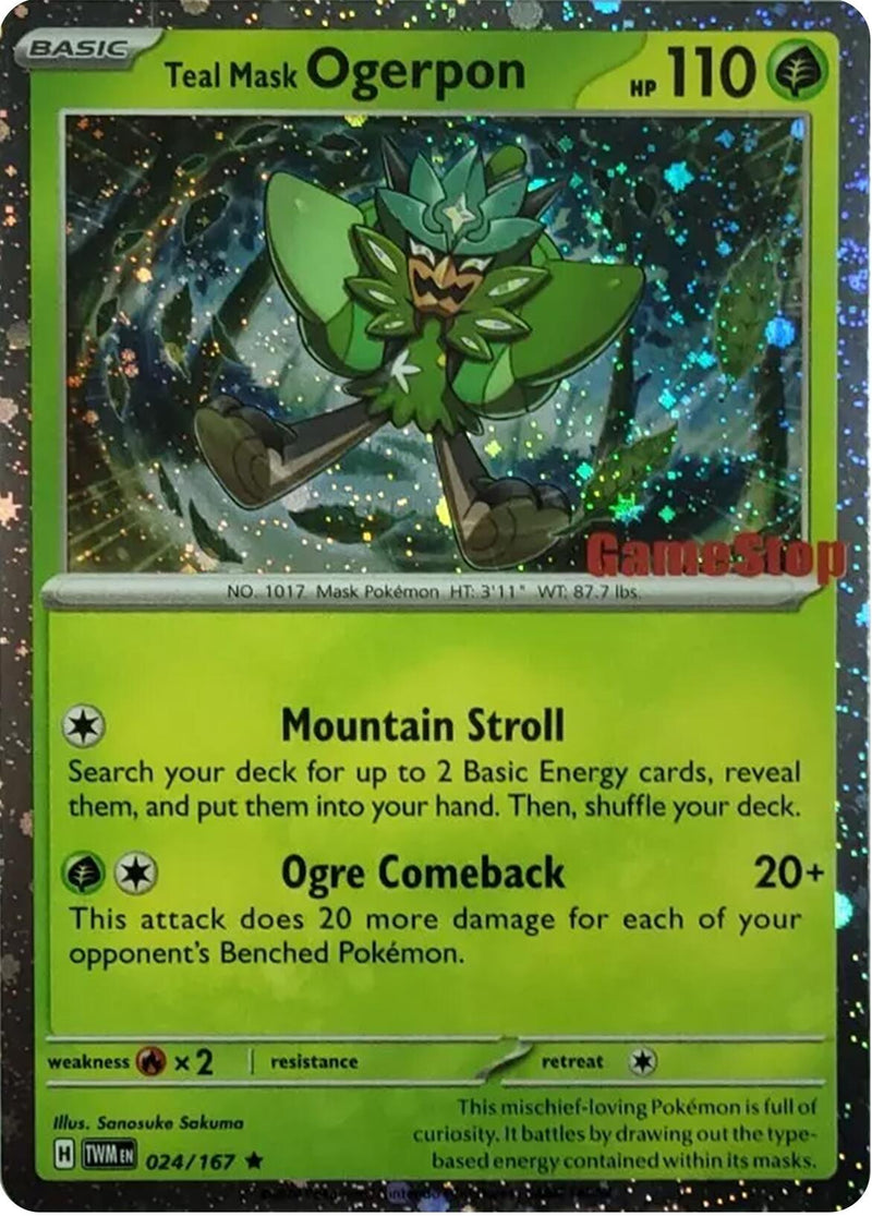 Teal Mask Ogerpon (024/167) (Cosmos Holo) (GameStop Exclusive) [Scarlet & Violet: Twilight Masquerade] - The Mythic Store | 24h Order Processing