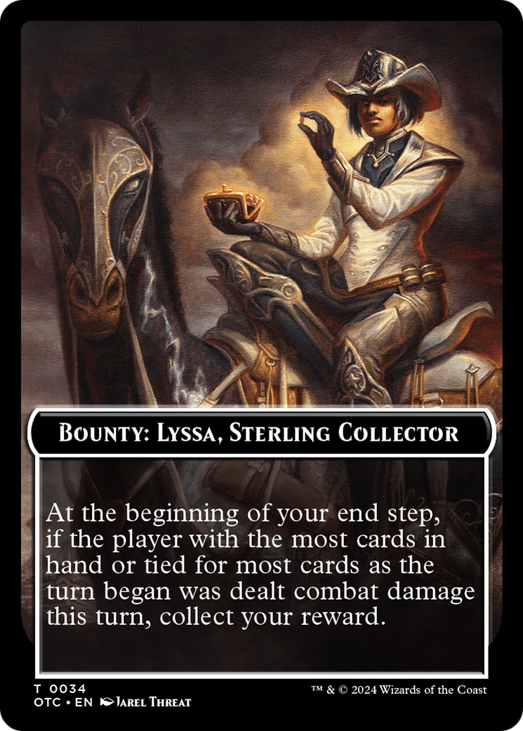 Bounty: Lyssa, Sterling Collector // Bounty Rules Double-Sided Token [Outlaws of Thunder Junction Commander Tokens] - The Mythic Store | 24h Order Processing