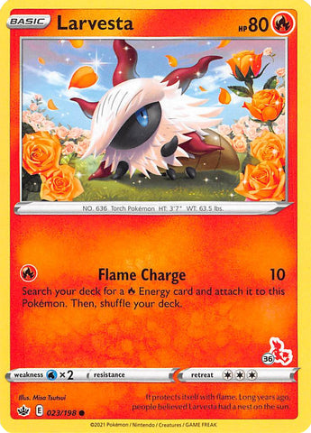 Larvesta (23/198) (Cinderace Stamp #36) [Battle Academy 2022] - The Mythic Store | 24h Order Processing