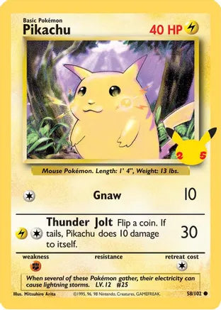 Pikachu (58/102) (25th Anniversary) (Jumbo Card) [Celebrations: 25th Anniversary] - The Mythic Store | 24h Order Processing
