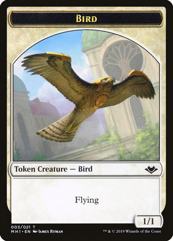 Bird (003) // Serra the Benevolent Emblem Double-Sided Token [Modern Horizons Tokens] - The Mythic Store | 24h Order Processing