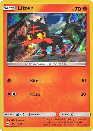 Litten (24/149) (Water Web Holo) [Sun & Moon: Base Set] - The Mythic Store | 24h Order Processing