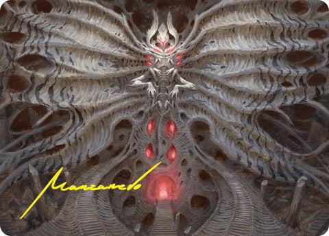 Valgavoth, Terror Eater Art Card (Gold-Stamped Signature) [Duskmourn: House of Horror Art Series] - The Mythic Store | 24h Order Processing