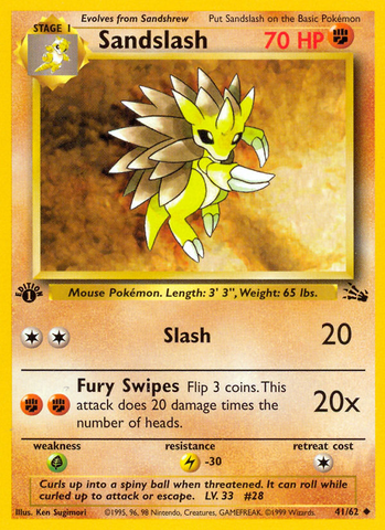 Sandslash (41/62) [Fossil 1st Edition] - The Mythic Store | 24h Order Processing