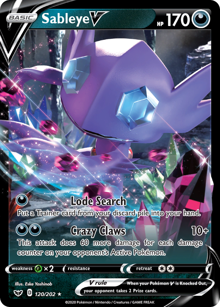 Sableye V (120/202) [Sword & Shield: Base Set] - The Mythic Store | 24h Order Processing