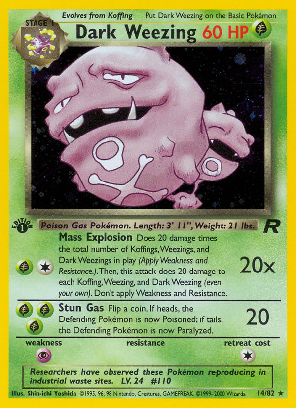Dark Weezing (14/82) [Team Rocket 1st Edition] - The Mythic Store | 24h Order Processing