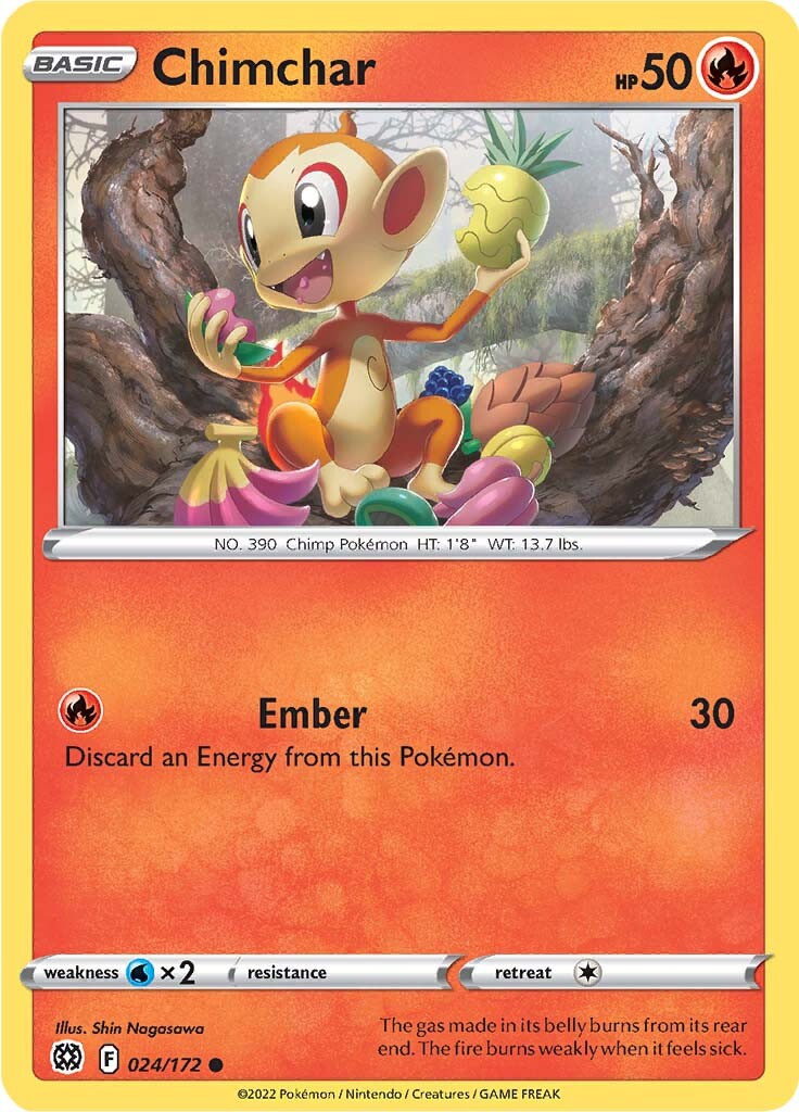 Chimchar (024/172) [Sword & Shield: Brilliant Stars] - The Mythic Store | 24h Order Processing
