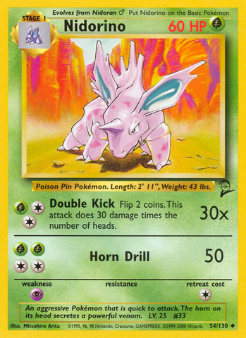 Nidorino (54/130) [Base Set 2] - The Mythic Store | 24h Order Processing