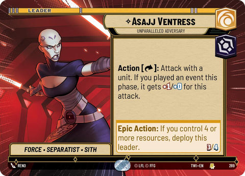 Asajj Ventress - Unparalleled Adversary (289) (Hyperspace) (289) [Twilight of the Republic] - The Mythic Store | 24h Order Processing