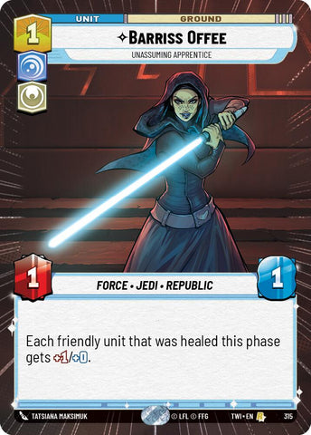 Barriss Offee - Unassuming Apprentice (315) (Hyperspace) (315) [Twilight of the Republic] - The Mythic Store | 24h Order Processing