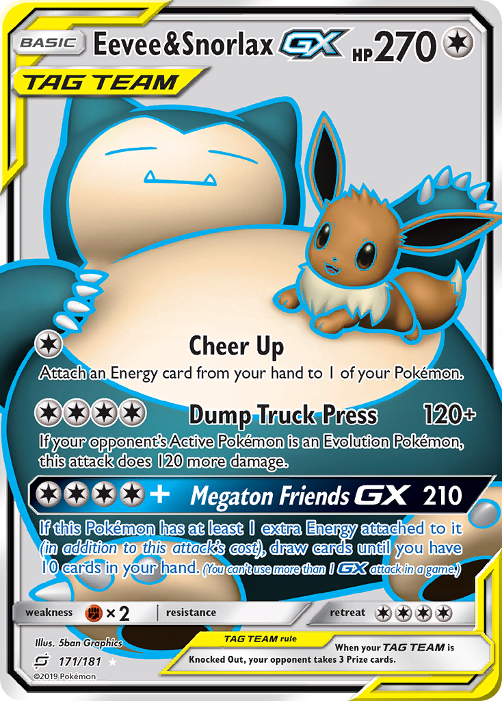 Eevee & Snorlax GX (171/181) [Sun & Moon: Team Up] - The Mythic Store | 24h Order Processing