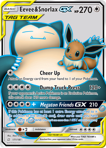 Eevee & Snorlax GX (171/181) [Sun & Moon: Team Up] - The Mythic Store | 24h Order Processing