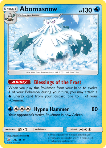 Abomasnow (38/156) [Sun & Moon: Ultra Prism] - The Mythic Store | 24h Order Processing