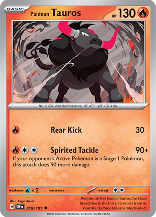 Paldean Tauros (018/191) [Scarlet & Violet: Surging Sparks] - The Mythic Store | 24h Order Processing