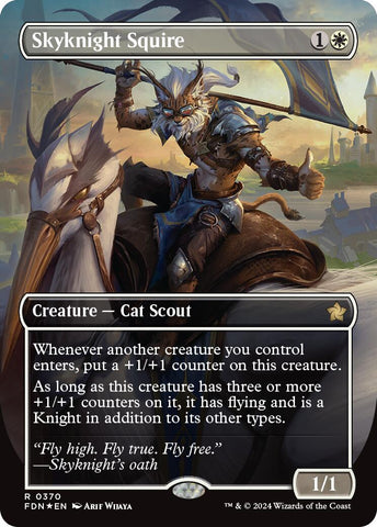 Skyknight Squire (Borderless) (Mana Foil) [Foundations] - The Mythic Store | 24h Order Processing