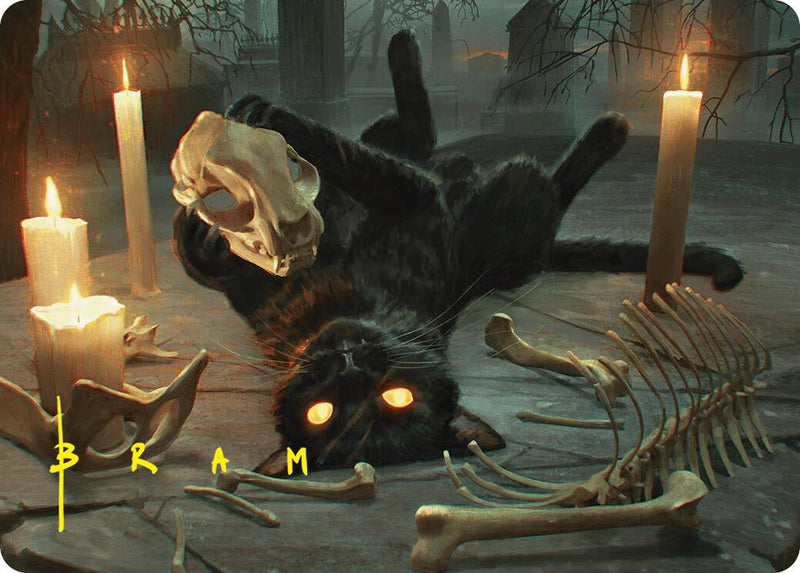 Nine-Lives Familiar Art Card (8/54) (Gold-Stamped Signature) [Foundations Art Series] - The Mythic Store | 24h Order Processing