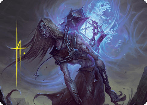 Soul-Shackled Zombie Art Card (9/54) (Gold-Stamped Signature) [Foundations Art Series] - The Mythic Store | 24h Order Processing