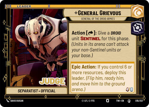 General Grievous - General of the Droid Armies (002/002) (Prerelease) (002/002) [Twilight of the Republic Promos] - The Mythic Store | 24h Order Processing