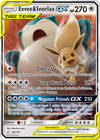 Eevee & Snorlax GX (120/181) [Sun & Moon: Team Up] - The Mythic Store | 24h Order Processing