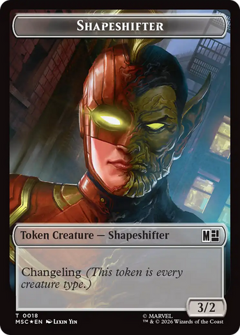 Shapeshifter (018) // Villain (025) Double-Sided Token (Surge Foil) [Marvel Super Heroes Commander Tokens] - The Mythic Store | 24h Order Processing