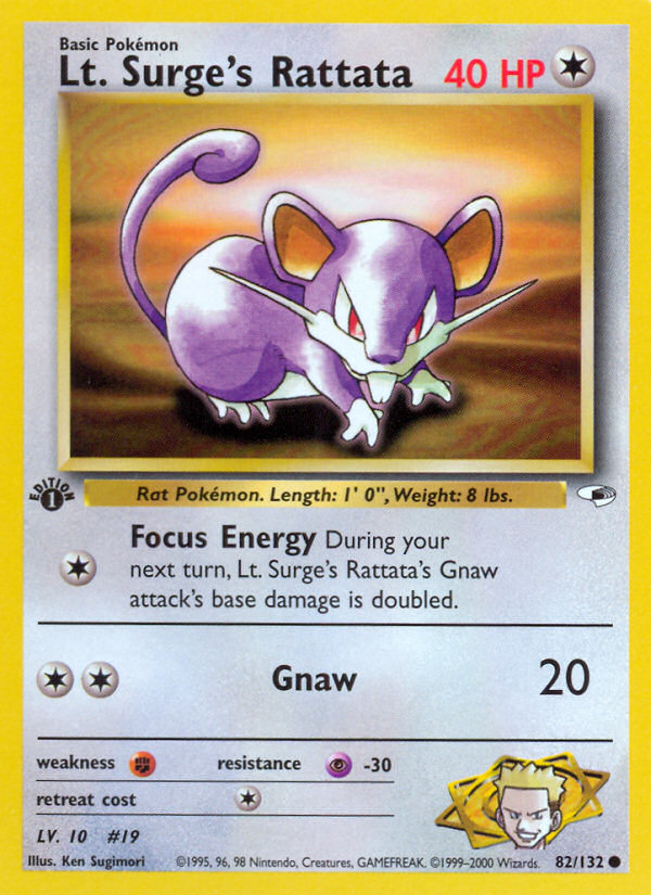 Lt. Surge's Rattata (82/132) [Gym Heroes 1st Edition] - The Mythic Store | 24h Order Processing