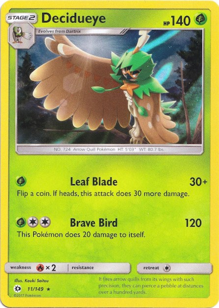 Decidueye (11/149) (Water Web Holo) [Sun & Moon: Base Set] - The Mythic Store | 24h Order Processing