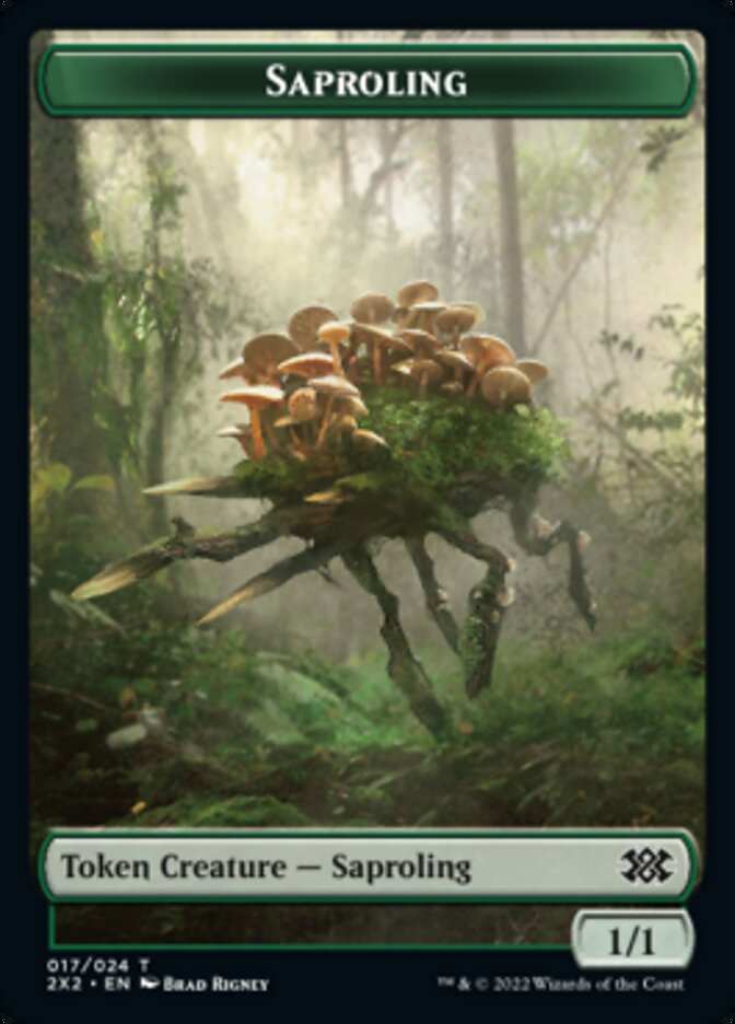 Saproling // Phyrexian Golem Double-Sided Token [Double Masters 2022 Tokens] - The Mythic Store | 24h Order Processing