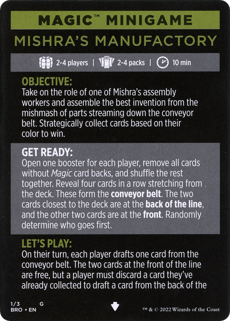 Mishra's Manufactory (Magic Minigame) [The Brothers' War Minigame] - The Mythic Store | 24h Order Processing