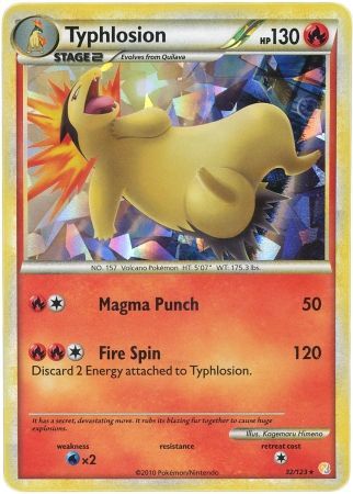 Typhlosion (32/123) (Cracked Ice Holo) [HeartGold & SoulSilver: Base Set] - The Mythic Store | 24h Order Processing