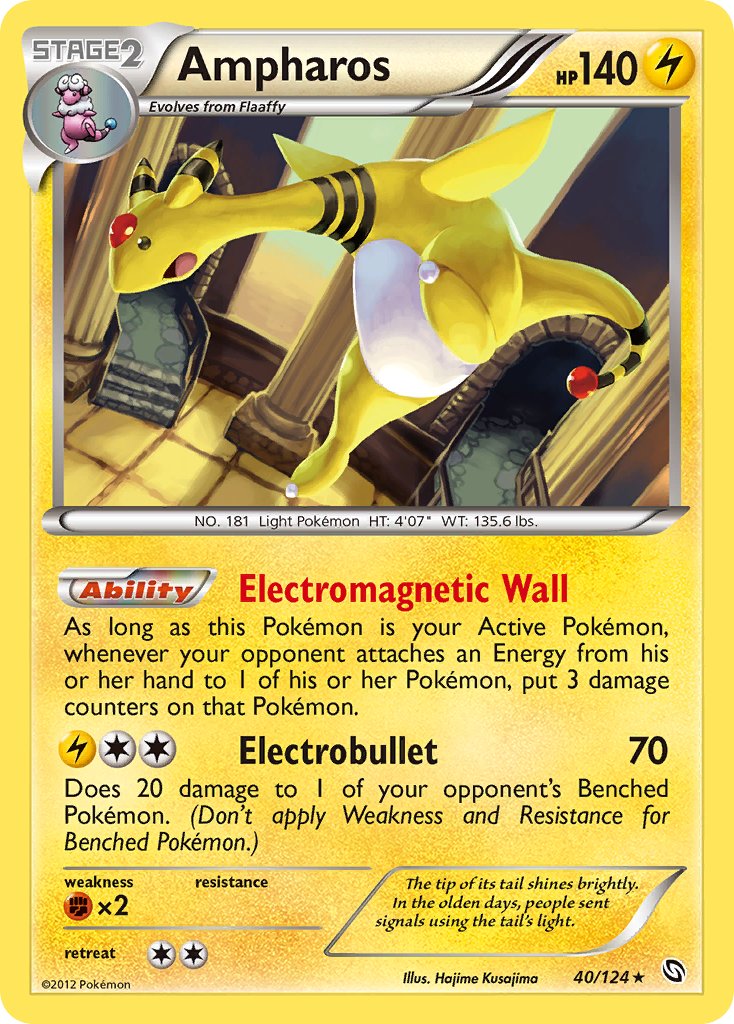 Ampharos (40/124) (Cosmos Holo) (Blister Exclusive) [Black & White: Dragons Exalted] - The Mythic Store | 24h Order Processing
