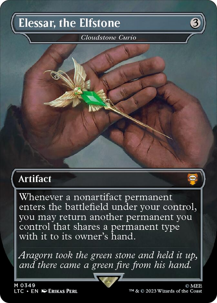 Elessar, the Elfstone - Cloudstone Curio (Borderless) (Surge Foil) [The Lord of the Rings: Tales of Middle-Earth Commander] - The Mythic Store | 24h Order Processing
