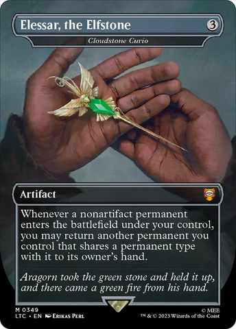 Elessar, the Elfstone - Cloudstone Curio (Borderless) (Surge Foil) [The Lord of the Rings: Tales of Middle-Earth Commander] - The Mythic Store | 24h Order Processing