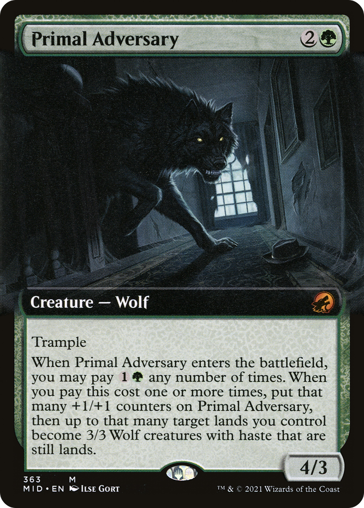 Primal Adversary (Extended Art) [Innistrad: Midnight Hunt] - The Mythic Store | 24h Order Processing