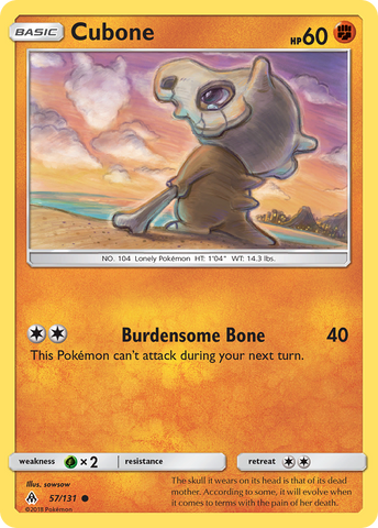 Cubone (57/131) [Sun & Moon: Forbidden Light] - The Mythic Store | 24h Order Processing