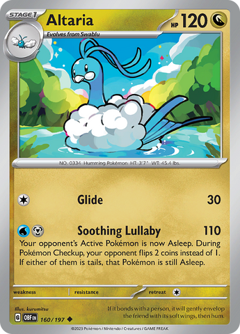 Altaria (160/197) [Scarlet & Violet: Obsidian Flames] - The Mythic Store | 24h Order Processing