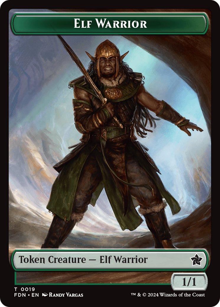 Elf Warrior // Cat (001) Doubled-Sided Token [Foundations Tokens] - The Mythic Store | 24h Order Processing