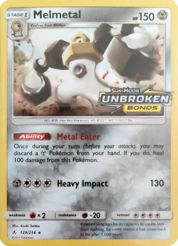 Melmetal (129/214) (Unbroken Bonds Stamped) [Sun & Moon: Unbroken Bonds] - The Mythic Store | 24h Order Processing