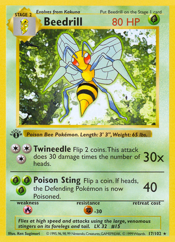 Beedrill (17/102) (Shadowless) [Base Set 1st Edition] - The Mythic Store | 24h Order Processing