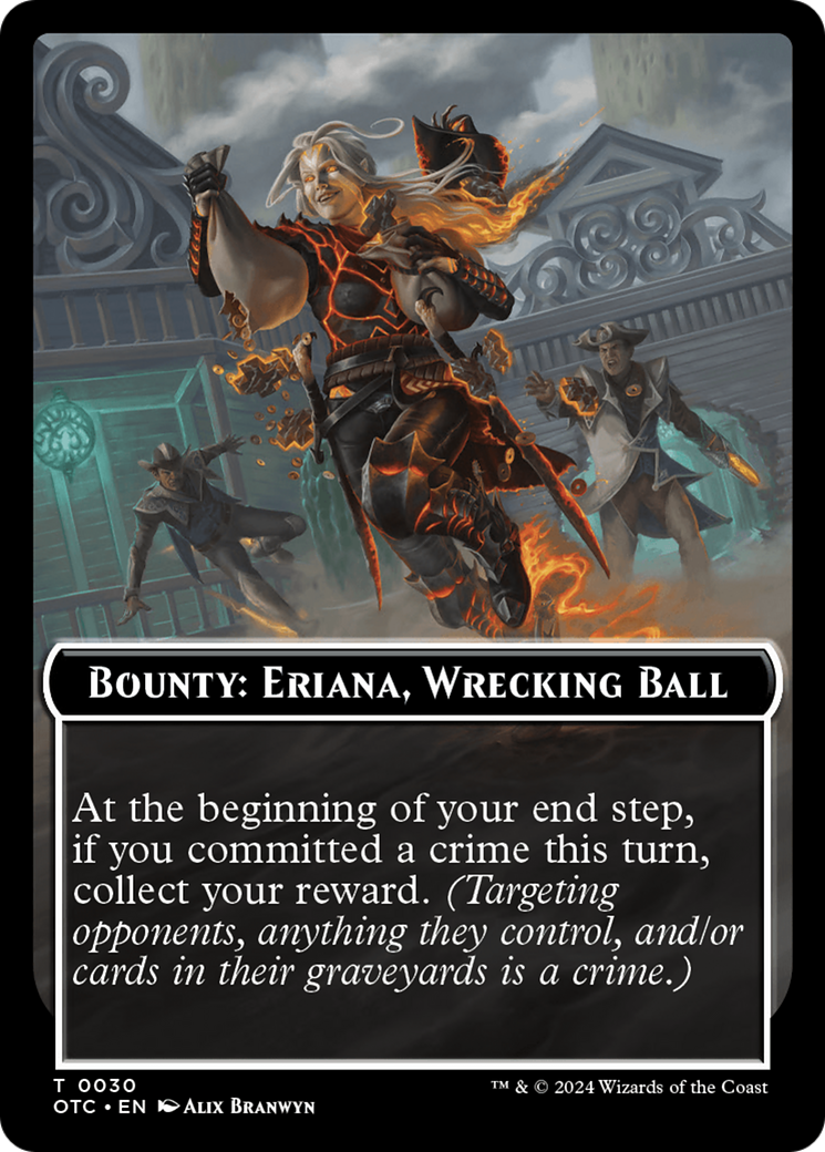 Bounty: Eriana, Wrecking Ball // Bounty Rules Double-Sided Token [Outlaws of Thunder Junction Commander Tokens] - The Mythic Store | 24h Order Processing