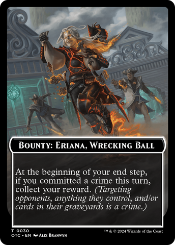 Bounty: Eriana, Wrecking Ball // Bounty Rules Double-Sided Token [Outlaws of Thunder Junction Commander Tokens] - The Mythic Store | 24h Order Processing