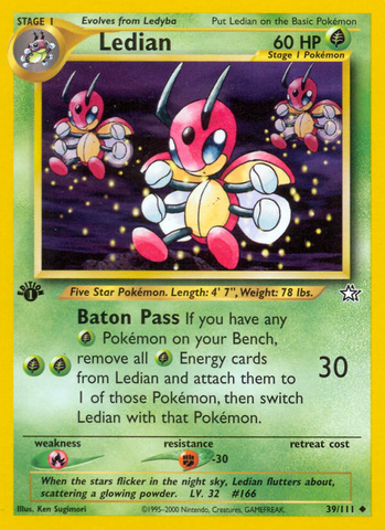 Ledian (39/111) [Neo Genesis 1st Edition] - The Mythic Store | 24h Order Processing