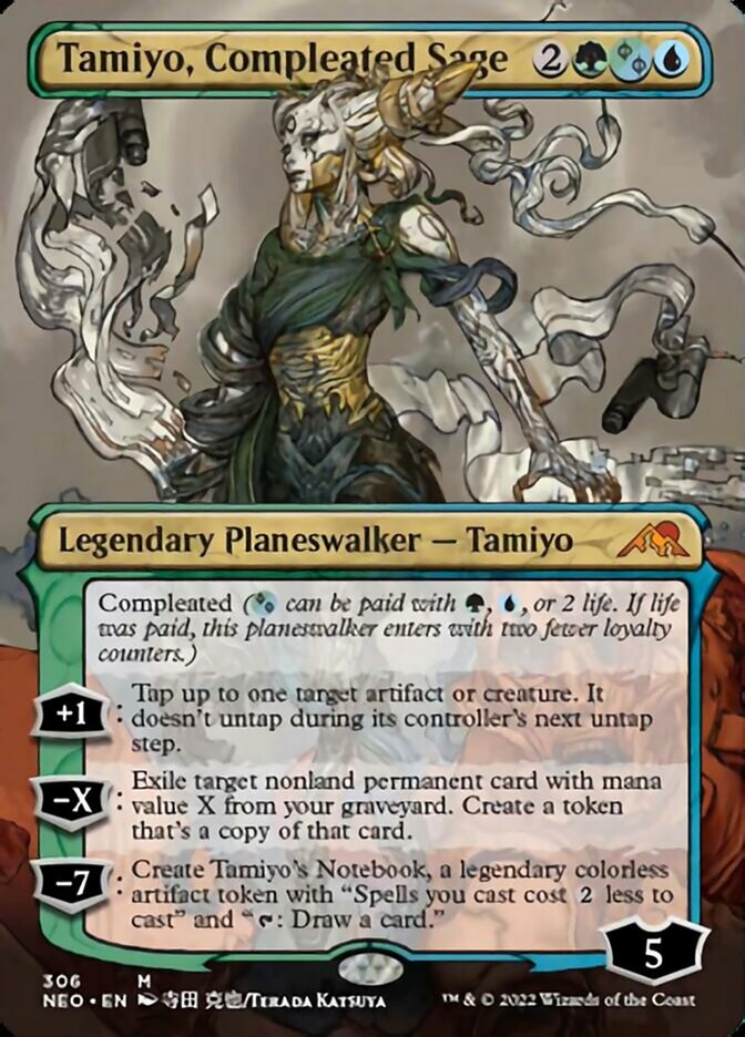 Tamiyo, Compleated Sage (Borderless) [Kamigawa: Neon Dynasty] - The Mythic Store | 24h Order Processing