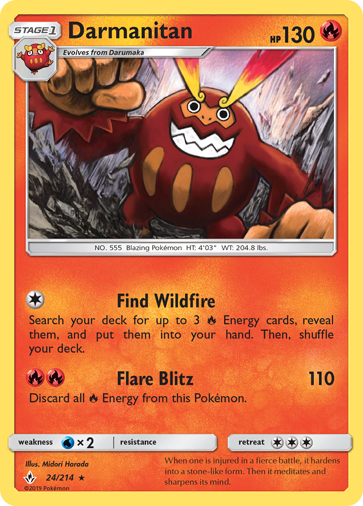 Darmanitan (24/214) [Sun & Moon: Unbroken Bonds] - The Mythic Store | 24h Order Processing