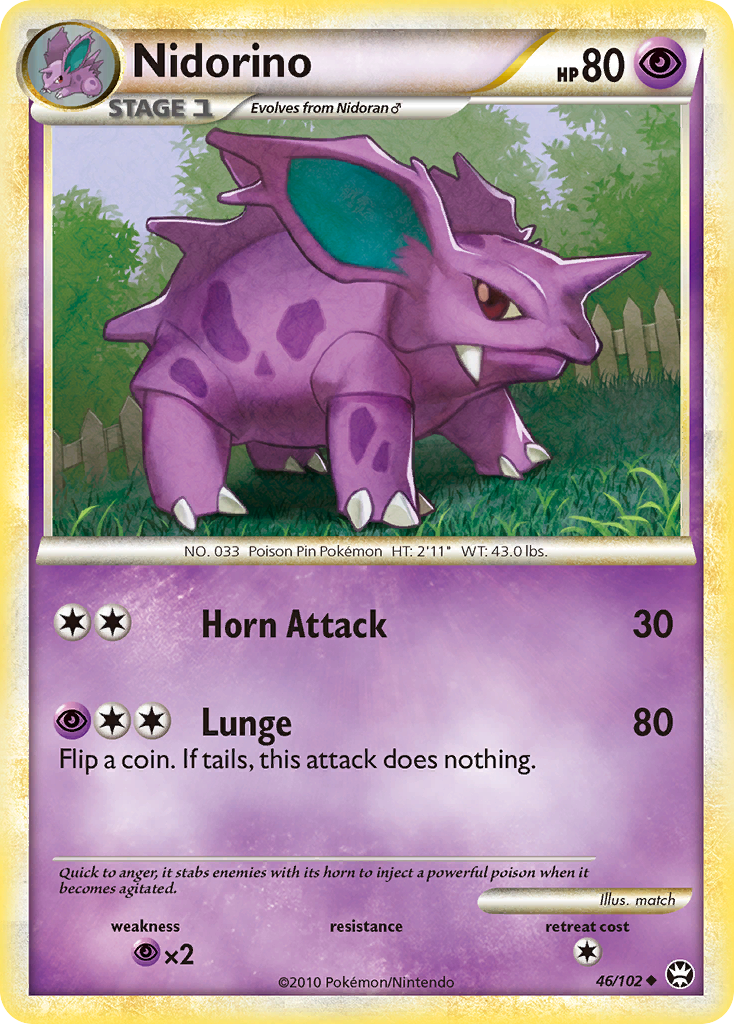 Nidorino (46/102) [HeartGold & SoulSilver: Triumphant] - The Mythic Store | 24h Order Processing