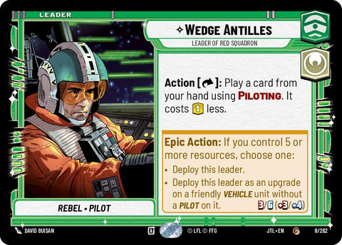 Wedge Antilles - Leader of Red Squadron (008/262) (008/257) [Jump to Lightspeed] - The Mythic Store | 24h Order Processing